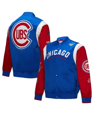 Mitchell & Ness - Men's Royal/Red Chicago Cubs Cooperstown Collection Team Origins Satin Full-Snap Jacket
