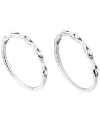 Macy's - 2-Piece Cubic Zirconia Stackable Ring Set (0.15 ct. t.w.) in Sterling Silver
