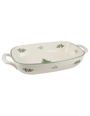 Spode - "Christmas Tree" Bread Basket/ Handled Shape Dish, 14"