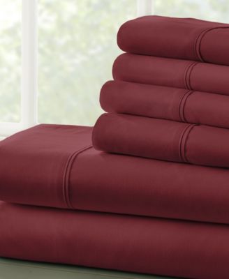ienjoy Home - Solids in Style by The Home Collection 6 Piece Bed Sheet Set, King