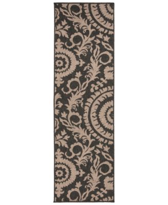 Livabliss - Alfresco ALF-9615 Black 2'3" x 7'9" Runner Area Rug