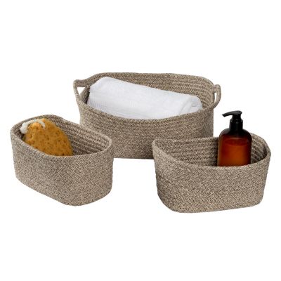 Honey Can Do - Set of 3 Nested Cotton Baskets with Handles