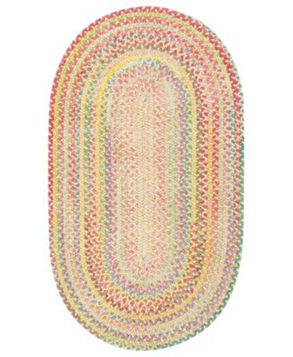 Capel - Area Rug, Cutting Garden Oval Braid 0450-150 Buttercup 3' x 5'