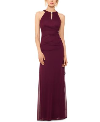 B&A By Betsy and Adam - Ruched Halter Gown