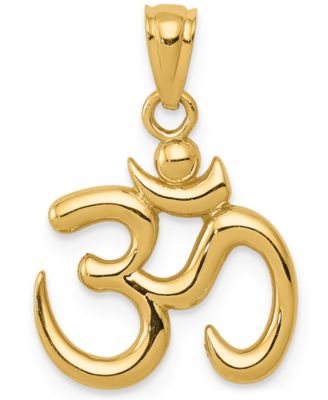 Macy's - Om Symbol Charm Pendant in 14k Yellow Gold
