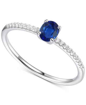 Macy's - Emerald (1/3 ct. t.w.) & Diamond (1/20 ct. t.w.) Ring in Sterling Silver (Also in Ruby & Sapphire)