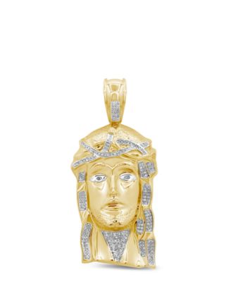 Macy's - Men's Diamond Pharaoh Pendant (1/2 ct. t.w.) in 14k Gold-Plated Sterling Silver