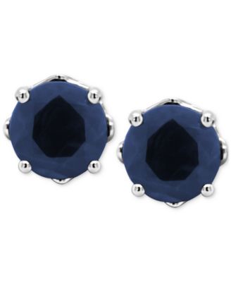 Macy's - Emerald Solitaire Stud Earrings (1 ct. t.w.) in Sterling Silver (Also in Sapphire & Ruby)