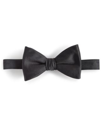 Hugo Boss - Men's Burgundy Ribbed Silk Pre-Tied Bow Tie