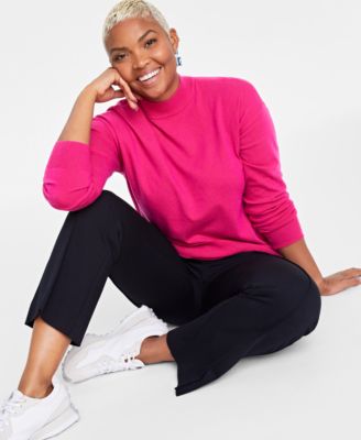 On 34th - Women's Mock Neck Jersey Sweater