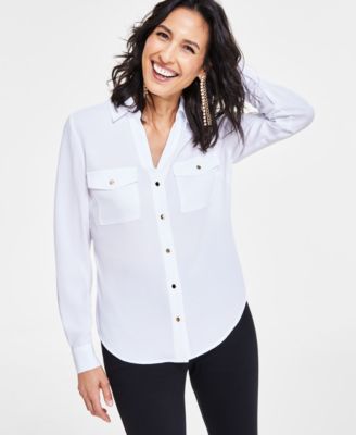 I.N.C. International Concepts - Women's Collared Button-Down Blouse