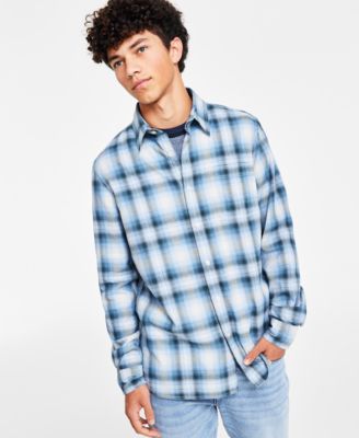 Sun + Stone - Men's Davis Regular-Fit Plaid Button-Down Shirt