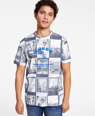 GUESS - Men's Postcard Print Short Sleeve Crewneck T-Shirt