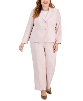 Le Suit - Plus Size Button-Front Side-Zip Pantsuit