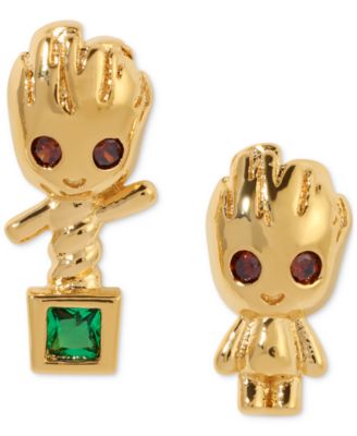 Girls Crew - 18k Gold-Plated Color Crystal Groot Mismatch Stud Earrings