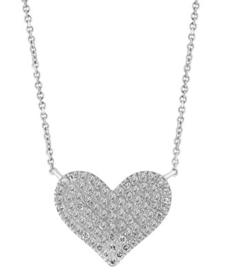 EFFY Collection - Diamond Pav&eacute; Heart 18" Pendant Necklace (1/3 ct. t.w.) in Sterling Silver