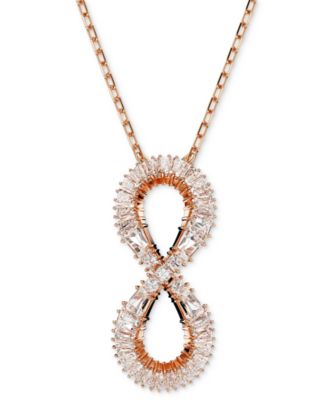 Swarovski - Rose Gold-Tone Mixed Crystal Infinity Pendant Necklace, 15" + 2-3/4" extender