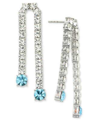 On 34th - Crystal Double Chain Drop Earrings