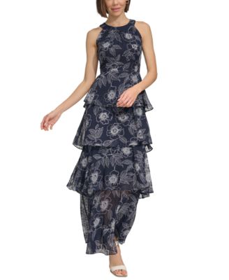 Tommy Hilfiger - Women's Tiered Chiffon Maxi Dress