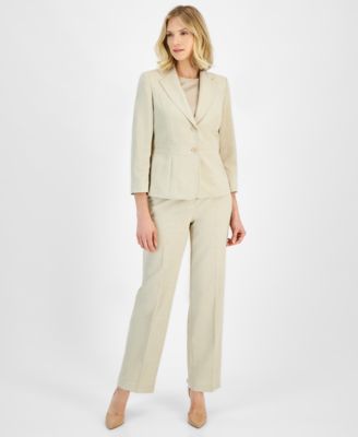 Le Suit - Two-Button Inset Jacket Extended-Tab Waist Pantsuit, Regular & Petite