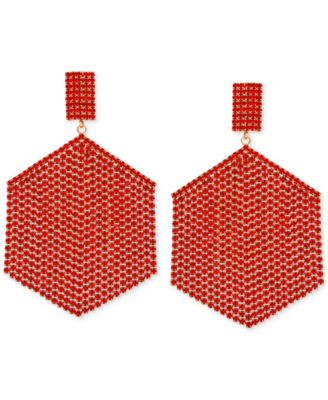 GUESS - Mixed Stone Hexagon Chandelier Earrings