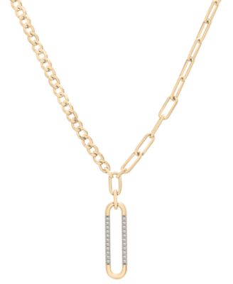 Audrey by Aurate - Diamond Vertical Link Two-Chain 18" Pendant Necklace (1/6 ct. t.w.) in Gold Vermeil