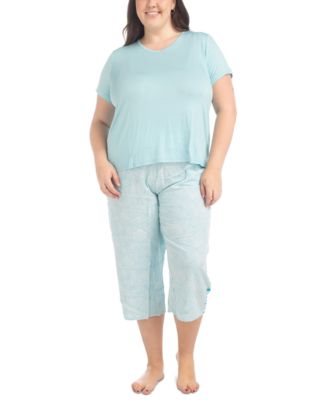 MUK LUKS - Plus Size 2-Pc. Costal Life Cropped Pajamas Set