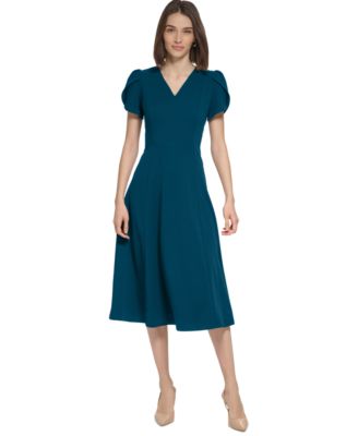Calvin Klein - Women's Jewel-Neck Tulip-Sleeve Dress