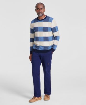 Club Room - Men's Textured Check Merino Crewneck Sweater