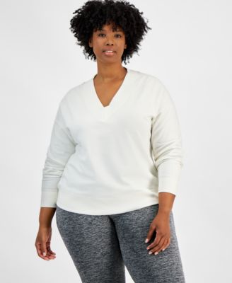 ID Ideology - Plus Size V-Neck Sweatshirt