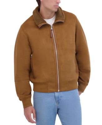Robert Graham - Men's Faux Suede Bomber with Sherpa Stand Collar