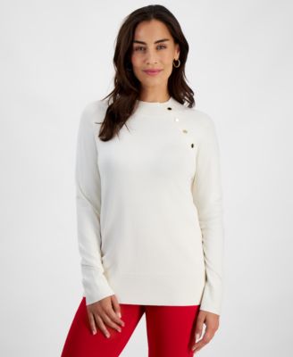 JM Collection - Petite Hardware-Detail Sweater
