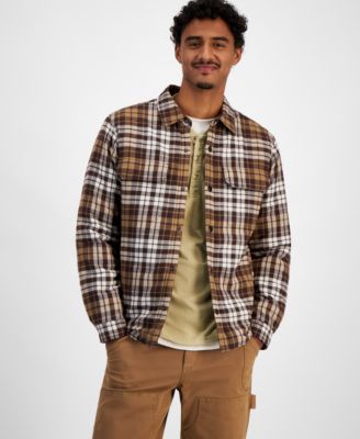 Sun + Stone - Men's Noah Long Sleeve Snap-Front Plaid Shirt Jacket