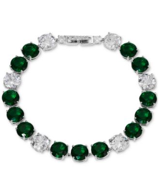 Eliot Danori - Silver-Tone Cubic Zirconia Hinge Bracelet, Created for Macy's
