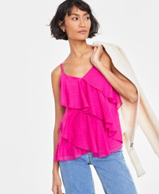 On 34th - Women's V-Neck Tiered Chiffon Camisole Top