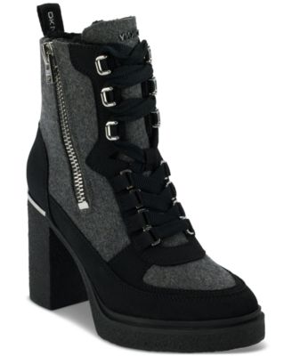 DKNY - Women's Toia Lace-Up Zip Booties