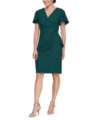 SL Fashions - Women's Flutter-Sleeve Embellished Dress