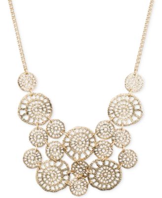 lonna & lilly - Gold-Tone Textured Disc Drama Necklace
