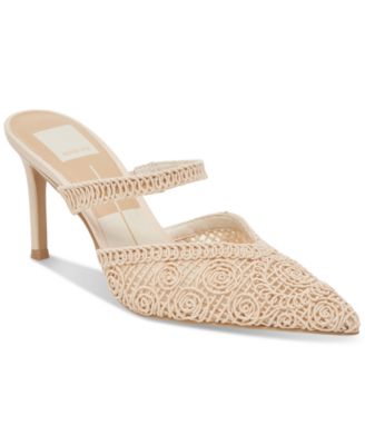 Dolce Vita - Women's Kassy Macrame Crocheted Stiletto Pointed-Toe Pumps