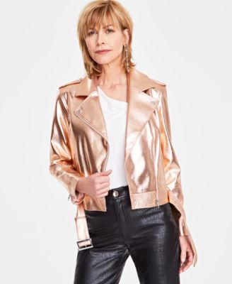 I.N.C. International Concepts - Women's Metallic Moto Jacket