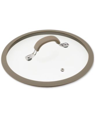 Rachael Ray - Cook + Create 10" Silicone-Rimmed Glass Lid, Taupe