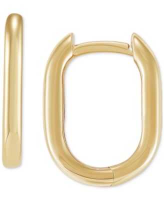 Macy's - Polished Oval Small Huggie Hoop Earrings in 10k Gold, 0.5"