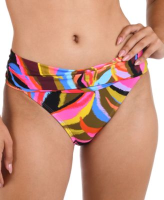 La Blanca - Women's Tropic Waves Shirred-Band Hipster Bikini Bottoms