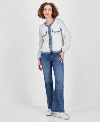 Liverpool Los Angeles - Women's Collarless Frayed-Edge Jacket