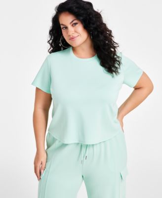Nina Parker - Trendy Plus Size Short-Sleeve Crewneck Tee