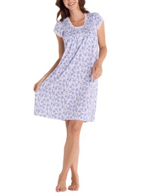 Miss Elaine - Women's Diamond-Yoke Lace-Trim Nightgown
