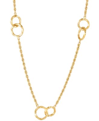 Macy's - Interlocking Circle Station Rope Link 18" Collar Necklace in 10k Gold