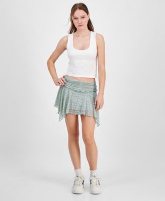 Planet Heart - Juniors' Lace Handkerchief-Hem Skirt
