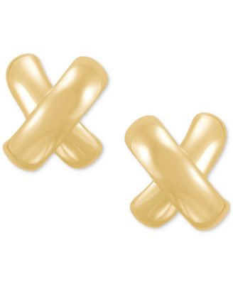 Macy's - Polished Large Bold X Stud Earrings in 14k Gold-Plated Sterling Silver
