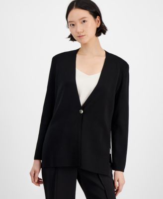 Anne Klein - Women's V-Neck One-Button Cardigan Sweater